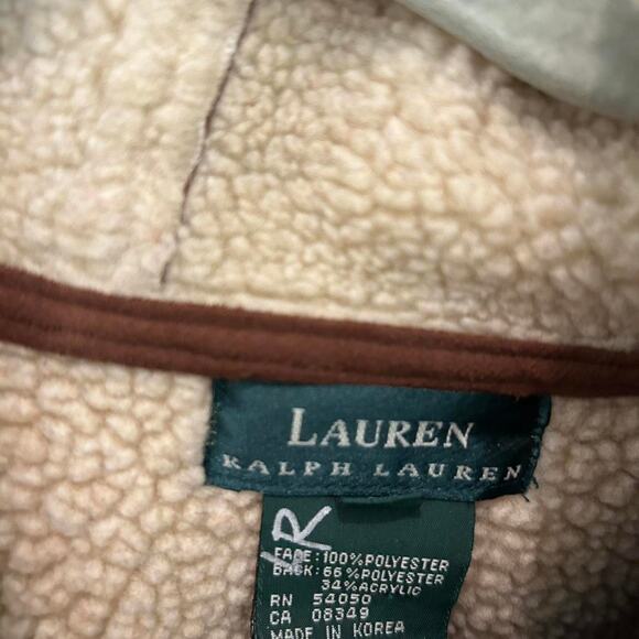 Ralph Lauren Brown faux suede sherpa jacket size S vintage - Picture 3 of 6